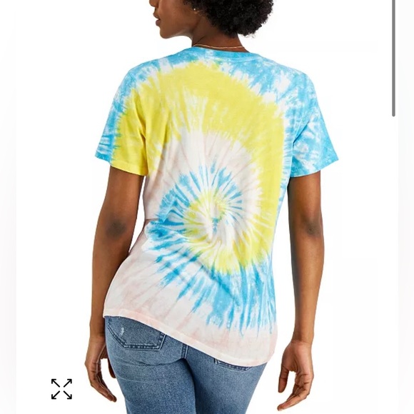Tie-Dyed Good Vibes Graphic-Print Tee Size XS - Picture 2 of 3